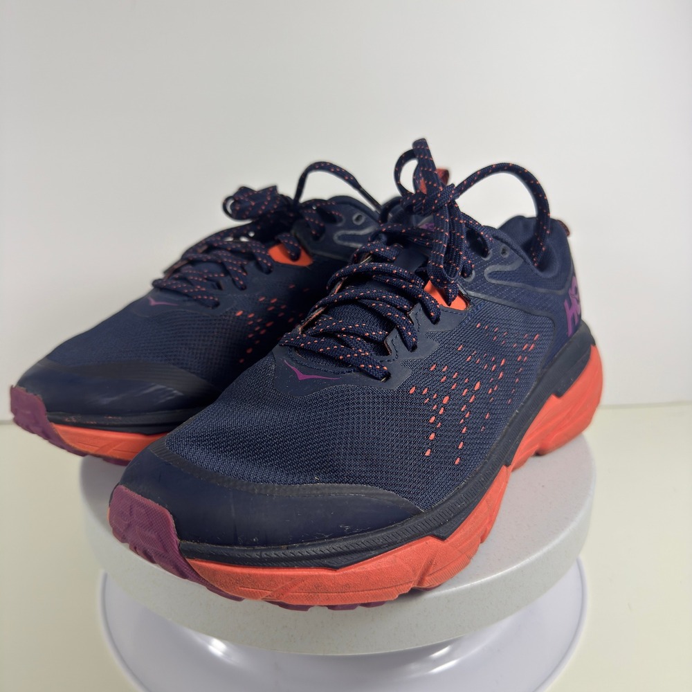 Hoka Challenger ATR 6 Womens Trail Running Shoes Navy Orange Purple Sneakers 8.5 - Picture 3 of 14